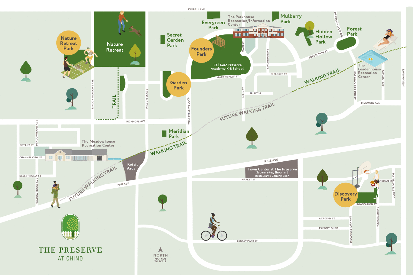 Map of the parks at The Preserve at Chino