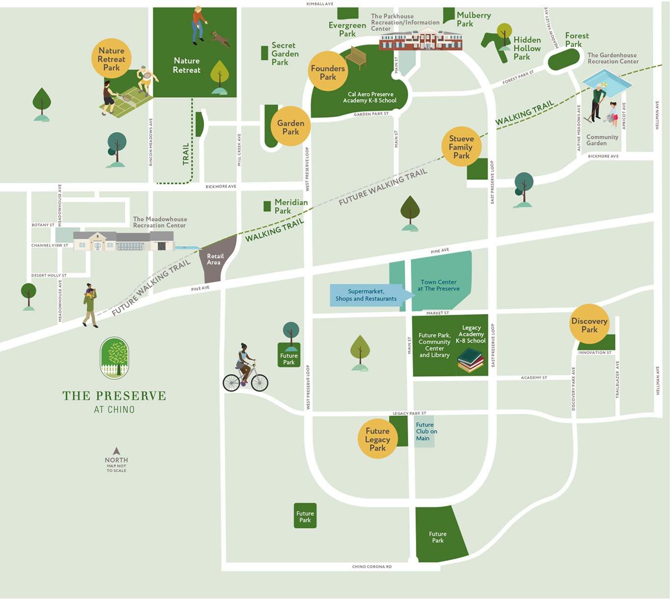 Map of the parks at The Preserve at Chino