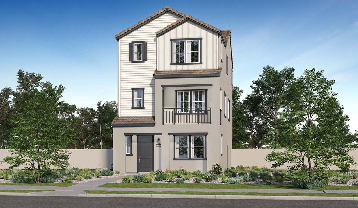 Elevation A - Adaptive Farmhouse – Residence 3 - Pathway - The Preserve at Chino